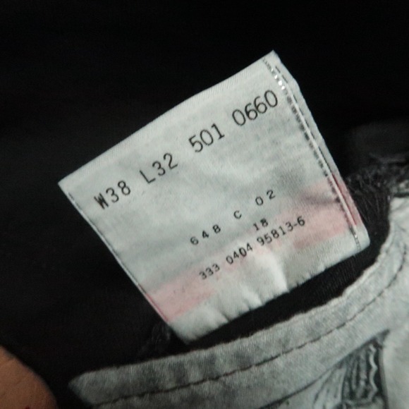 VINTAGE Levis Jeans Mens 38x32 Black 501 Preshrunk Button Fly 5 Pocket Y2K NWT - Picture 8 of 14